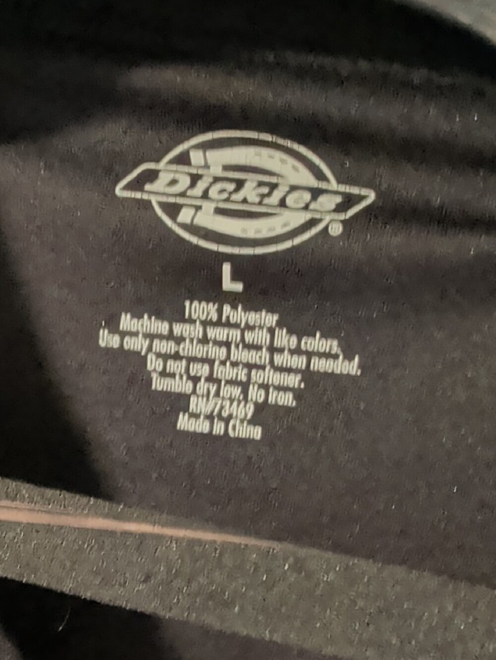 Dickies Black Long Sleeve Crewneck Tee with Logo - Picture 3 of 4